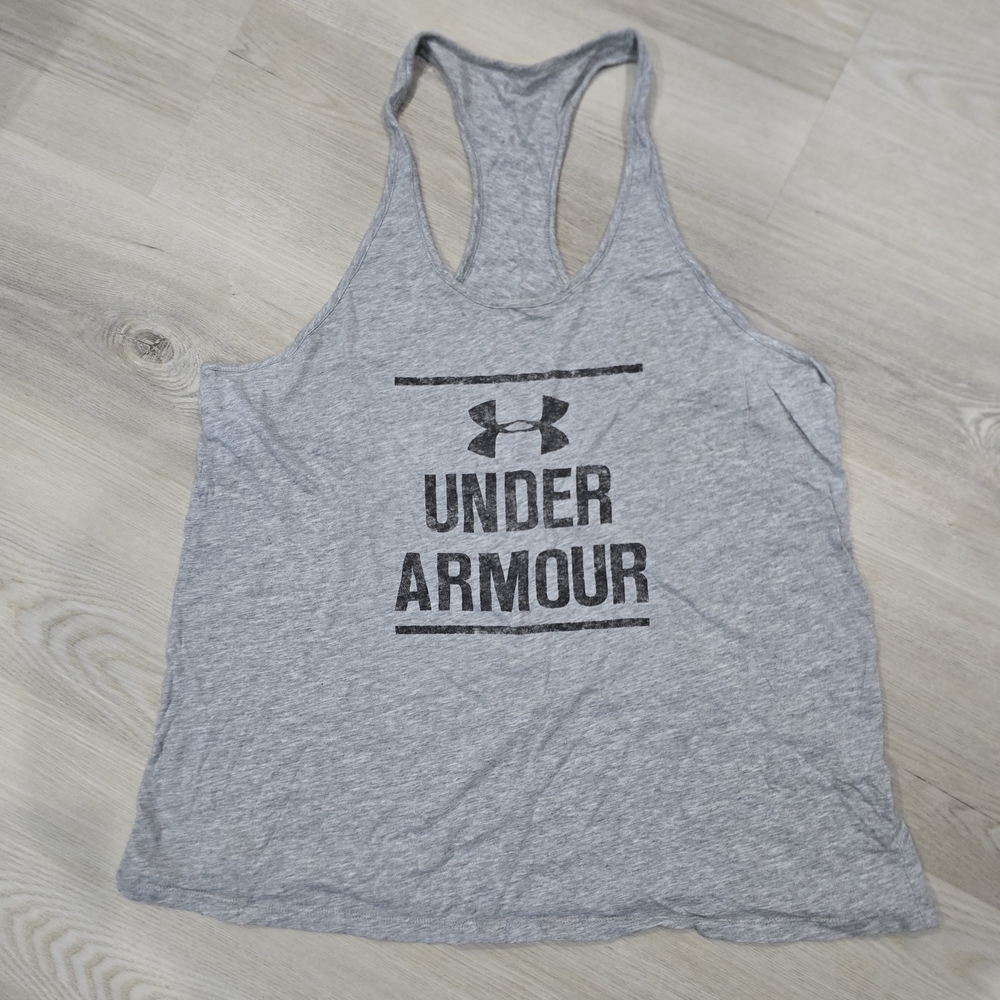 Under Armour Women's Heathered Gray Tank Top Size L